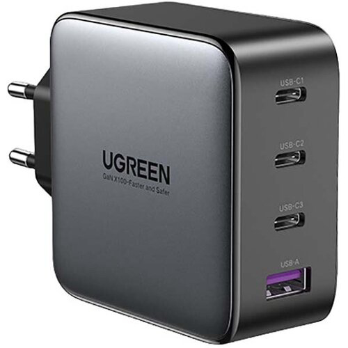 Зарядное устройство UGREEN CD226 (90575) USB-A+3*USB-C 100W GaN Fast Charger with 100W USB-C Cable - Space Gray