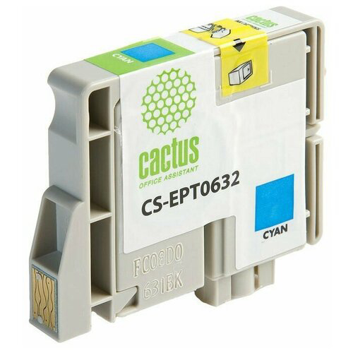 Картридж струйный Cactus CS-EPT0632 T0632 голубой (10мл) для Epson Stylus C67/C87/CX3700/CX4100/CX47