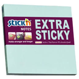 Блок самоклеящийся бумажный Stick`n 21663 76x76мм 90лист. 70г/м2 пастель голубой усиленный клей