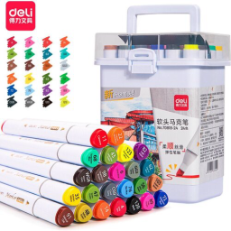 Набор маркеров для скетчинга Deli 70818-24 скошенный пиш. наконечник 24цв. пластиковая коробка (24шт