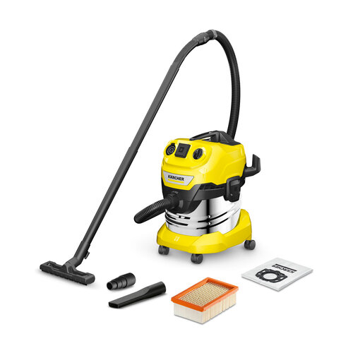 Строительный пылесос Karcher WD 4 P S V-20/5/22 1000Вт (уборка: сухая/сбор воды/выдув) желтый