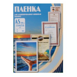 Пленка для ламинирования Office Kit 75мкм A5 (100шт) глянцевая 154x216мм PLP10220