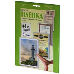 Пленка для ламинирования Office Kit 100мкм A4 (25шт) глянцевая 216x303мм LPA4100