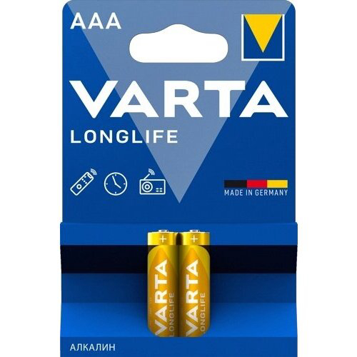 Батарея Varta Longlife Alkaline LR03 AAA (2шт) блистер