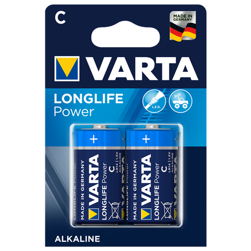 Батарея Varta Longlife power LR14 BL2 Alkaline C (2шт) блистер