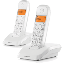 Р/Телефон Dect Motorola S1202 белый (труб. в компл.:2шт) АОН