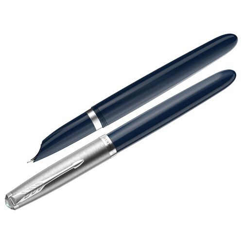 Ручка перьев. Parker 51 Core (CW2123501) Midnight Blue CT F сталь нержавеющая подар.кор.