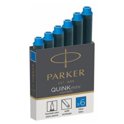 Картридж Parker Quink Z17 Mini (CW1950409) синие чернила для ручек перьевых (6шт)