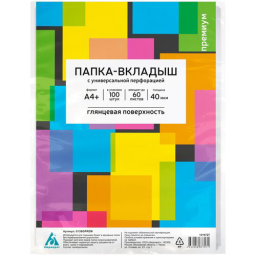 Папка-вкладыш Бюрократ Премиум 013BGPREM глянцевые А4+ 40мкм (упак.:100шт)