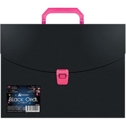 Портфель Бюрократ Black Opal BLPP01PINK 1 отдел. A4 пластик 0.7мм черный/розовый