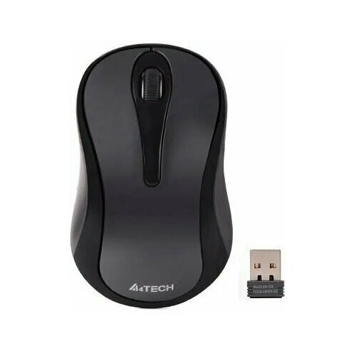 Мышь A4Tech G3-280NS серый/черный оптическая (1200dpi) silent беспроводная USB для ноутбука (2but)