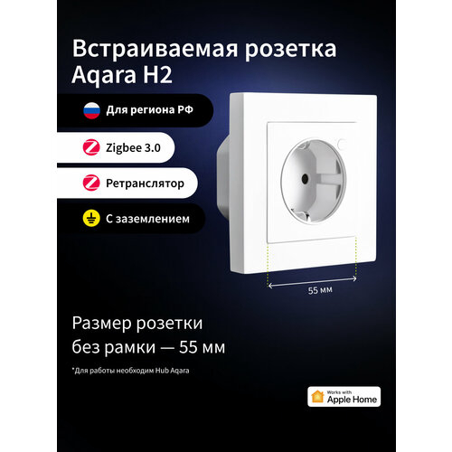 Умная розетка Aqara Wall Outlet H2 EU белый (WP-P01D)