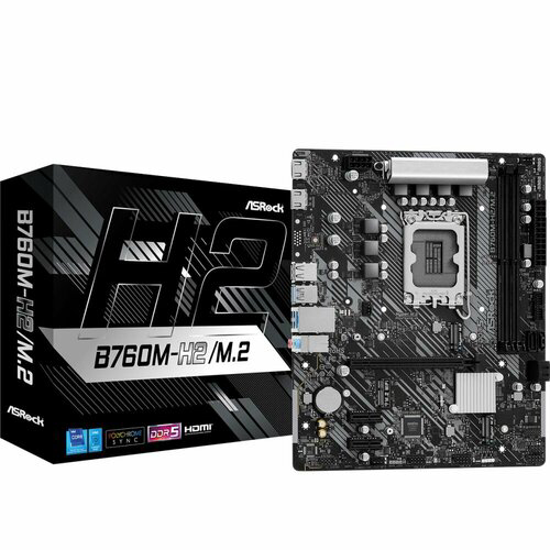 Материнская плата Asrock B760M-H2/M.2 Soc-1700 Intel B760 2xDDR5 mATX AC`97 8ch(7.1) 2.5Gg RAID+HDMI