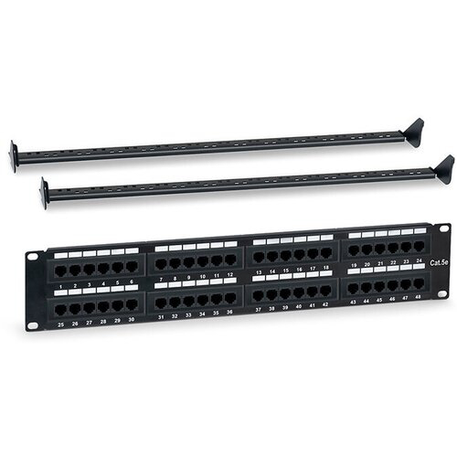 Патч-панель WRline WR-PL-48-C5E-D 19" 2U 48xRJ45 кат.5E