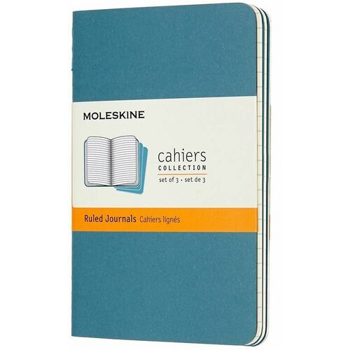 Блокнот Moleskine CAHIER JOURNAL CH011B44 Pocket 90x140мм обложка картон 64стр. линейка голубой (3шт