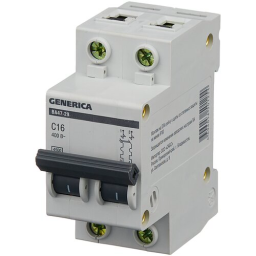 Выключатель автоматический IEK MVA25-2-010-C Generica 10A тип C 4.5kA 2П 400В 2мод серый (упак.:1шт)