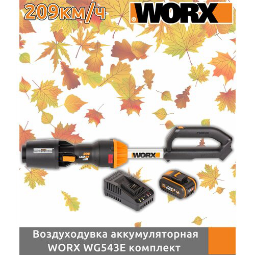 Аккумуляторная бесщёточная воздуходувка WORX WG543E