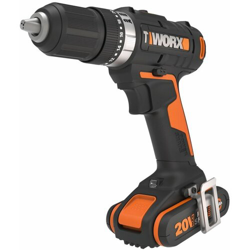 Аккумуляторная дрель-шуруповерт WORX 20V WX370 2.0Ah x2, ЗУ, Кейс