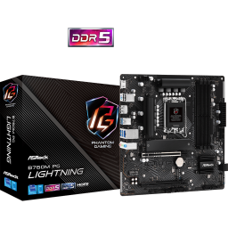 Материнская плата Asrock B760M PG LIGHTNING Soc-1700 Intel B760 4xDDR5 mATX AC`97 8ch(7.1) 2.5Gg RAI