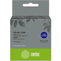 Этикетки Cactus CS-LW-11355 сег.:51x19мм черный белый 500шт/рул Dymo Label Writer 450/4XL