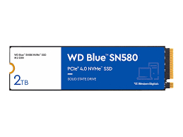 Накопитель SSD WD S PCIe 4.0 x4 2TB WDS200T3B0E Blue SN580 M.2 2280