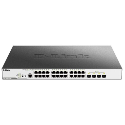 Коммутатор D-Link DGS-3000-28XMP 24G 4x10G 24PoE+ 370W управляемый