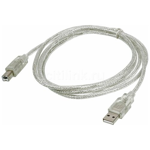 Кабель Buro USB A(m) USB B(m) 1.8м (USB2.0-AM/BM-Trans) прозрачный