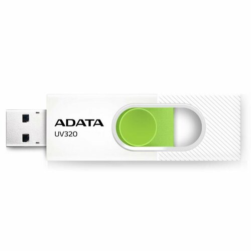 Флеш накопитель 32GB A-DATA UV320, USB 3.2, белый/зеленый