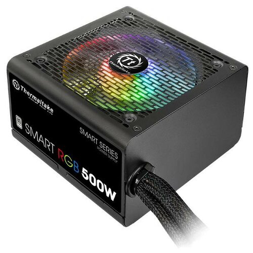 Блок питания Thermaltake ATX 500W Smart RGB 500 80+ (24+4+4pin) APFC 120mm fan 5xSATA Cab Manag RTL