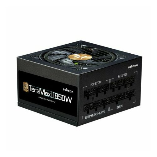 Блок питания 850W Zalman TeraMax II (ATX12V v3.0, APFC, 12cm Fan, 80+ Gold Gen5, Full Modular, Retail) (ZM850-TMX2)