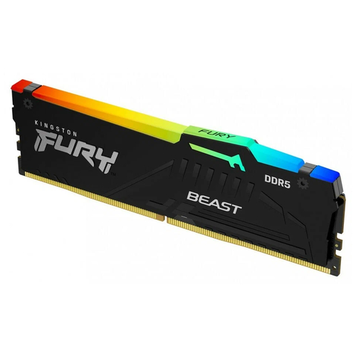 Оперативная память Kingston 8GB DDR5 5200 DIMM FURY Beast Black RGB KF552C40BBA-8 Non-ECC, CL40, 1.25V, 1RX8 40-40-40  288-pin, RTL