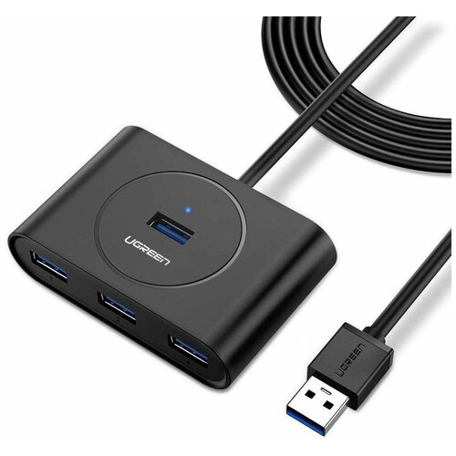 Хаб UGREEN CR113 (20290) USB 3.0 Hub. Длина 0,5 м. Цвет: черный