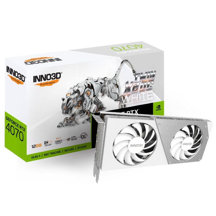 Видеокарта Inno3D GeForce RTX 4070 TWIN X2 OC WHITE 12GB GDDR6X 192-bit DPx3 HDMI 2FAN RTL